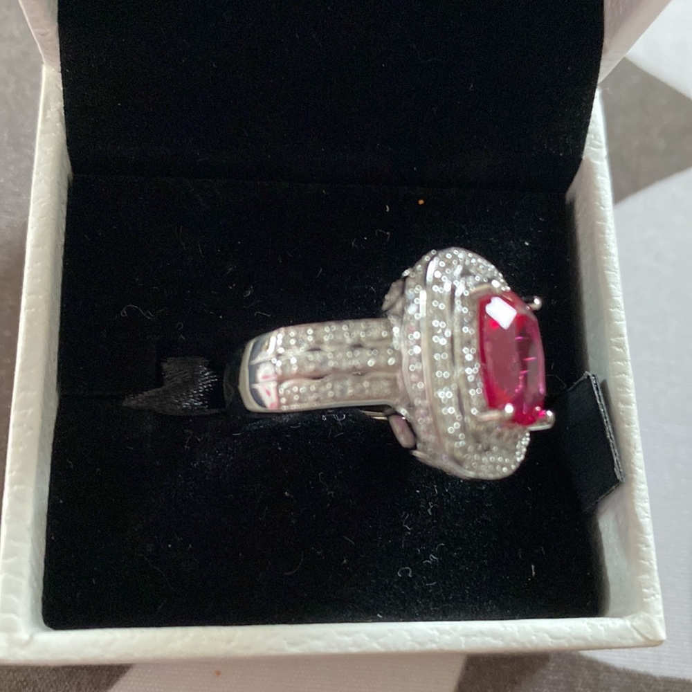 925 Silver Ruby Ring - Picture 3 of 5